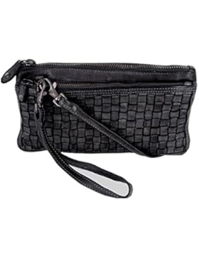 Bear Design Umhängetasche Portemonnaie (20/ 12/ 2 cm) mit Handgelenkschlaufe, CL13997 geflochtenes, gewaschenes...