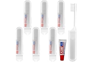 JUGUTA Cepillo De Dientes Suave, Paquete De 6, Cepillo De Dientes De Viaje Con Pasta De Dientes, Plegable, Mini, Blanco, Para Niños Y Adultos, Sin Alimentación, Reciclable, Cuidado Bucal Portátil