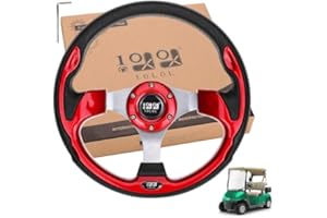 ‎10L0L 10L0L Golfwagen-Lenkrad, universelles Design, passend für Yamaha, EZGO RXV & TXT, Club Car DS, Club Car Precedent Tempo, die meisten Golfwagen (rot)