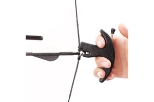 ShiningLove Thumb Bow Release, 3 Finger Thumb Trigger Caliper Grip Compound Bow Release Aid, Recurve Bow Releaser Aid Tool, Replaceable Bow Release Trigger Caliper Grip black