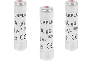 DEBFLEX Fusible électronique - Fusible céramique - Fusible avec Voyant - Fusible 20A - Sachet De 3 Fusibles avec Voyant 8,5X31,5 20A - Nf - Deblex 715336 gris