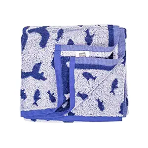 Mee Mee Soft Absorbent Bamboo Cotton Baby Towel | Reversible Baby Towel with Quick Absorb (Dark Blue, Baby Shark Print)