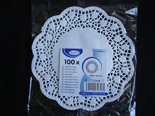Gastro Doilies. 100 Pcs Round Lace Paper Plates on a Table. Diameter 18cm (7 Inches) New