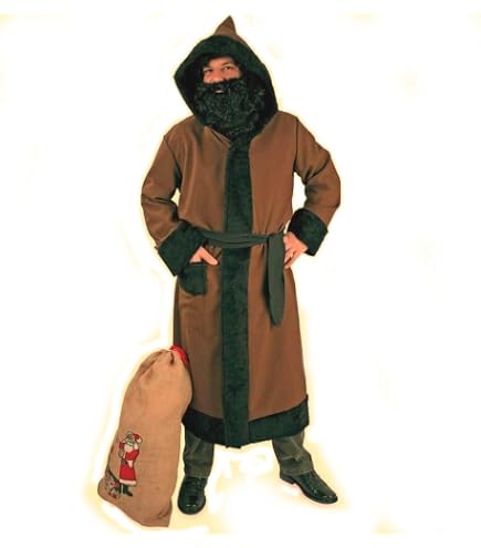 WIG ME UP Perücke & Bart-Set – Knecht Ruprecht / Prophet Kostüm | Schwarz, Deluxe-Version Für Karneval & Halloween