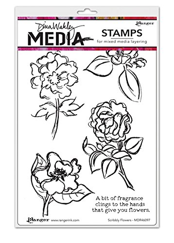 Ranger "SCRIBBLY Blumen Dina Wakley Stempel