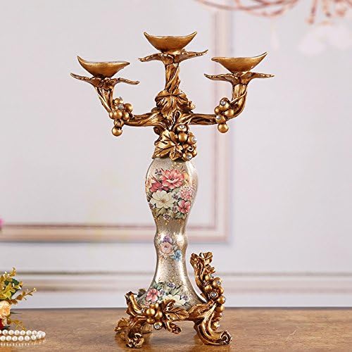 FEIFEI Candle Holders Resin Material 3 Heads Romantic Fashion Household Items (30 * 37CM)