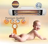 H+H Premium Wickeltisch Heizstrahler 600 Watt mit Abschaltautomatik