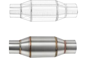 ZSDTRP Auspuffrohr-Resonator, Schalldämpfer, DB-Killer, leiser Mittelrohr-Expansionskammer-Schalldämpfer, Geräuschbeseitiger, Deadener für Motorrad, ATV, UTV, Go Kart (D)