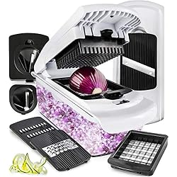 Coupe-Légumes Multifonction Fullstar - Mandoline Multifonctions avec 7 Lames Inox pour Emincer Raper Couper en Dés Julienne et Spirale - Accessoire de Cuisine sans BPA passe au Lave- Vaisselle