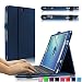 Produktbild Infiland Samsung Galaxy Tab S2 9.7 Bluetooth Tastatur Hülle Keyboard Case - Slim Fit Kunstleder Stand Tasche mit Hochwertige Abnehmbar Drahtlos Bluetooth Tastatur für Samsung Galaxy Tab S2 T810N / T815N (9,7 Zoll) Tablet(QWERTZ Tastatur, Dunkleblau)