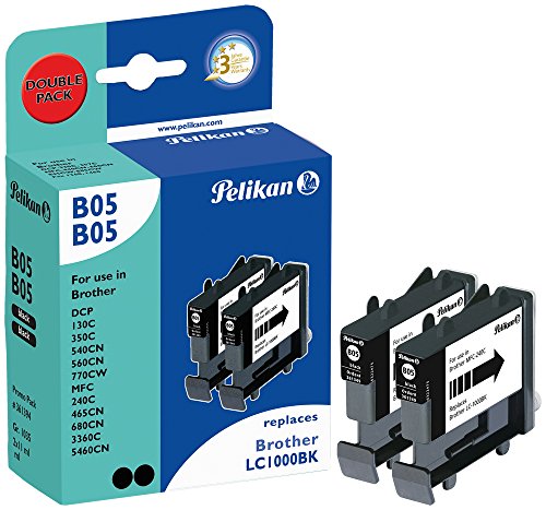 Pelikan Druckpatronen DoppelPack B05B05 ersetzt Brother LC1000BK, 2x Schwarz