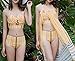 Produktbild HOMEE Badeanzug-Strand-Rock - Sommer-Dame Bikini Dreiteilige Bluse, die Kasten-Kleinen zusammentragenden Badekurort-Badeanzug Bedeckt,Gelb,L