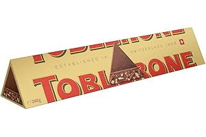 Toblerone Milk Chocolate, Honey and Almond Nougat Large Gift Bar, Made with Swiss Milk, Christmas Treat for Gifting, or Sharing, 340 g (Pack of 1)