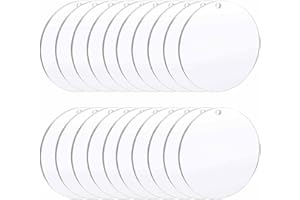 CTForest 20 Piezas Disco Redondo Transparente, Discos Acrílico en Blanco, Acrílico Transparente Panel, Creado Realizar Colgantes Decorativos y Exponer Productos(5cm)