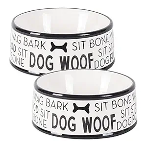 Bone Dry DII Ceramic Medium Pet Bowls for Food & Water, 6.25