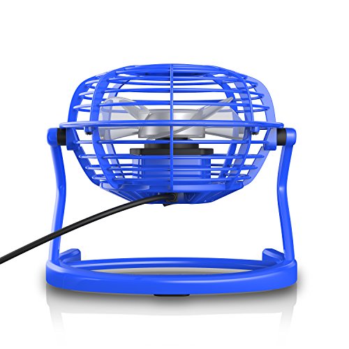 CSL – USB Ventilator | Tischventilator / Fan / Lüfter | optimal für den Schreibtisch inkl. An/Aus-Schalter | PC / MAC / Notebook | in blau - 3