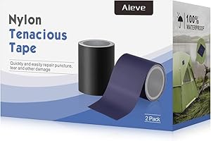 AIEVE Nylon Tenacious Tape, 2 Roll Puncture Repair Patches, Waterproof Tent Repair Tape Kit for Rug Tape Backpacks,Horse Rugs,Tents,Down Jacket,Awnings,Inflatable Mattresses