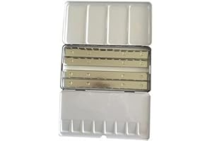 Honsell Jaxon Boîte à Aquarelle Vide en métal Robuste pour 24 Demi 12 Godets Entiers avec Palette et Anneau de Pouce, coloré, taille unique