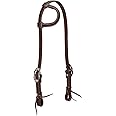 Weaver Leather 10-0600 Working Tack Sliding Ear Headstall with Buffed Brown Iron Hardware, Golden Chestnut