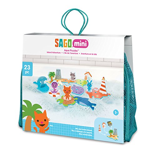 SAGO mini- Juguetes de Baño: Aqua Puzzles - Island Adventure, Multicolor (Spin Master 6041222)