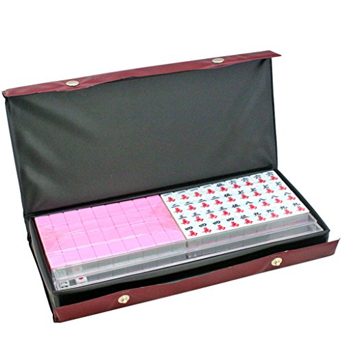LI JING SHOP - Mini Mahjong Sparrow Card / Travel Hand Rubbing Mahjong / Hand Type Dorm Room Mahjong Card Simple Installation Portable Pocket Lovely Small Hemp Size: 2 * 1.4 * 1.1CM ( Color : Pink )