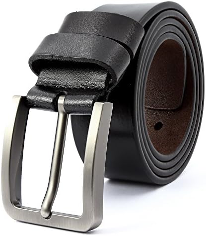3ZHIYI Cintura Uomini perno della cinghia di cuoio fibbia cinghia casuale nero 37MM