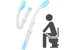 Fanwer Toilet Aids Tools,Foldable Blue Long Reach Comfort Wipe,Extends Your Reach Over 15" Grips Toilet Paper or Pre-Moistened Wipes