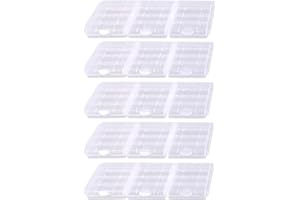 HOMEFUNTIME Battery Organizers AA/AAA Battery Containers Holders Compact Portable Storage Cases Insulative Plastic Clear Protective Battery Cases for Travelling/Home/Office/School/Garage(15 PCS)