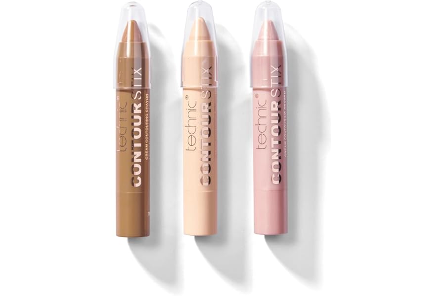 Technic Contour Stix Cream Contour Set - Pack Of 3 Contouring, Concealing and Highlighting Crayons - Easy to Use, Ultra Creamy Formula That Goes on Smoothly To Shape, Define and Sculpt Your Features