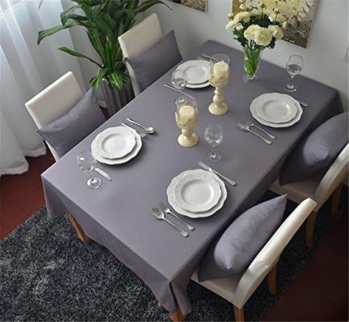 Superwinger 100% Cotton Tablecloth Pure Color Grey Tablecloth For Wedding Stain Dust Proof Cloth Decorative Table Cloth,Assorted Size