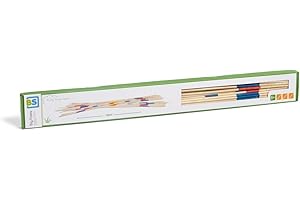 BS Toys Mikado Geant En Bois - Grands Bâtons Pour 8 Ans Et Plus - Jeu D'Adresse Pour Toute La Famille - 31 Bâtons - Multicolor - 90X0,7 cm