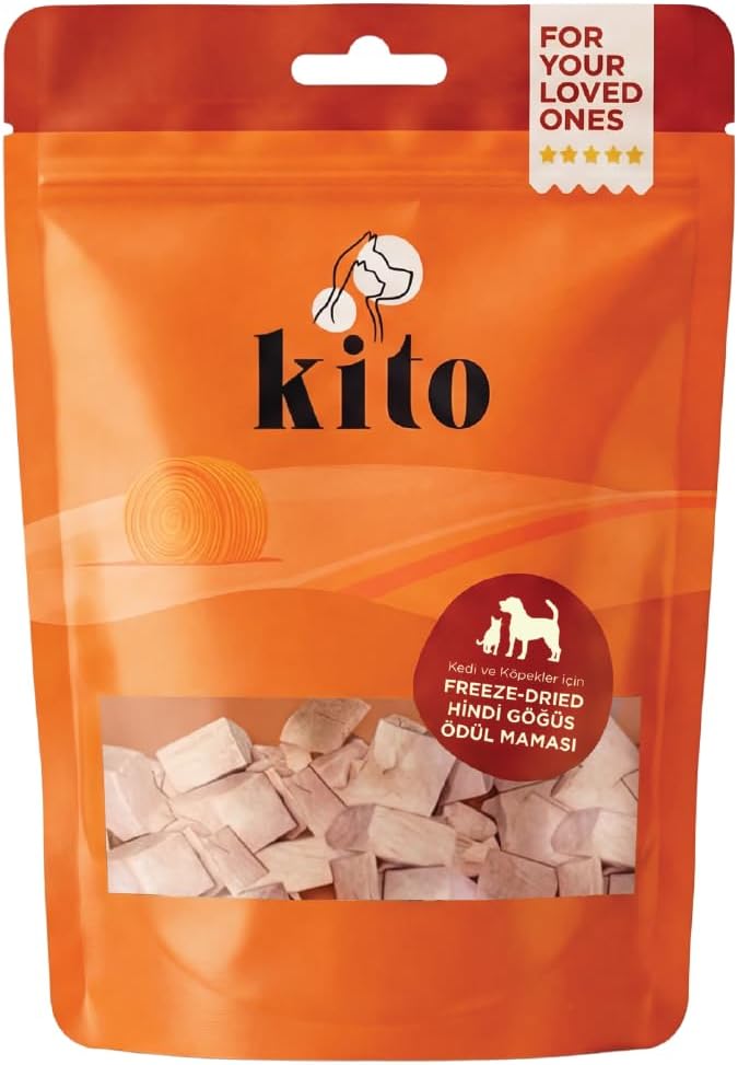 Kito Freeze Dried Hindi Göğüs Köpek Ödül Maması%100 Doğal, Glutensiz 30 gr(Dog Treat)