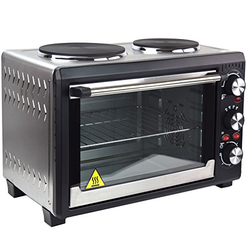 Syntrox Germany 26 Liter Mini Stand Backofen mit Umluft und Drehspieß kleinküche Minieküche mit 2 Kochplatten Miniofen Minibackofen Pizzaofen - 8
