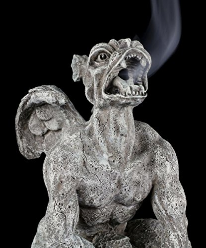 Räucherkegelhalter – Gargoyle-Figur auf Felsen - 5