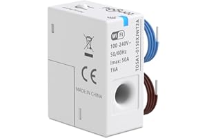 TONGOU Single-phase Circuit Breaker WiFi Smart Accessories, Smart Electric Meter Electricity Monitoring, with CT, Imax 50A, Tuya/Smart Life App - View Electricity Usage Data or Export (Double-line)