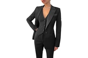 Leader of the Beauty, Abito elegante da donna, composto da 3 pezzi (giacca, gilet, pantaloni), adatto per ufficio, lavoro, affari, ballo della scuola, feste