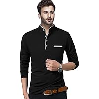 JANGOBOY Men's Cotton Blend Full Sleeve Henley T-Shirt