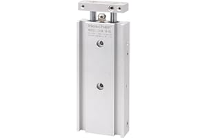 Heschen Cilindro neumático de aluminio doble, CXSM 10-50, Guía Varilla Placa Varilla doble Guiado Neumático, rodamiento deslizante amortiguado, Diámetro de 10mm, carrera de 50mm, doble acción