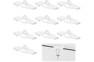 MIUNPRI Lot de 10 clips de plafond, avec œillets, pour fixation au plafond, sans perçage, avec œillets, blancs