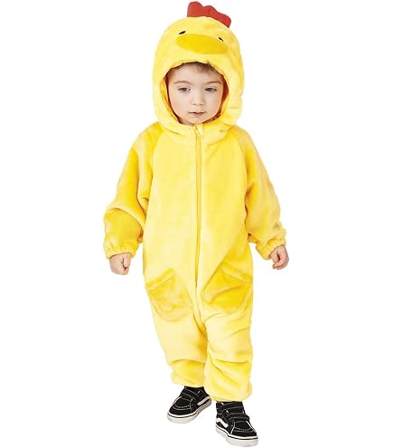 Tutina Pulcino Per Neonati – Costume Carnevale E Halloween 0-36 Mesi, Chiusura A Pressione, Tessuto Morbido, Taglie Dalla 70 Alla 110