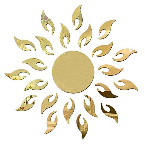 LianLe Home Decoration Sunshine Fire Round Flower Acrylic 3D Mirror Wall Decal 50cm*50cm