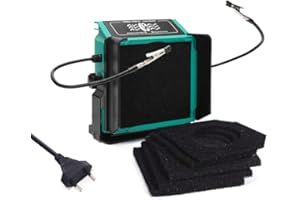 YIHUA 948DQ-I wentylator do odsysania pary lutowniczej, pochłaniacz dymu, pochylony kąt z pomocnymi rękami, 6 dodatkowych filtrów wentylatorów do lutowania oparzeń drewna i wielu innych (wtyczka EU)