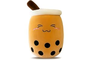 Mineup Juguetes Peluche Té de Burbujas, 25cm Almohada de Felpa Burbujas, Muñeco Suave de Té con Leche, Peluche Burbujas, Regalo para Niños, Niñas y Niños (Marrón)