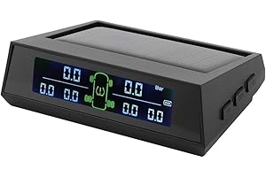 Leapiture Detector Presión Neumáticos 6 Sensor Sistema Monitoreo Presión De Neumáticos Detector Tpms Alimentado por Energía Solar con LCD 6 Sensor Externo para RV