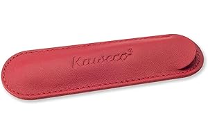 Kaweco 1 skórzane etui I etui na długopisy pasujące do serii Sport I etui do pisania z prawdziwej skóry z pięknym nadrukiem I eleganckie i klasyczne etui na długopisy 12 x 3,5 cm w kolorze Chilli