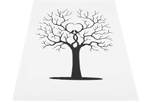 Akozon Magnifique Arbre d'empreintes, digitales DIY Guest Signature Sign # 8209; in Book Canvas Thumbprint Painting Sign-in Poster Oeuvre Unique pour Les Anniversaires de Mariages