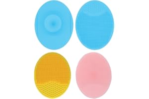 WHGHNCQ 3 Pezzi Spazzola Pulizia Viso in Silicone,pennelli per la pulizia del viso in silicone,Morbido Viso Pulizia Pennello,spazzola per la pulizia dei pori,per pelle Qualsiasi tipo(Rosa+Verde+Giallo)