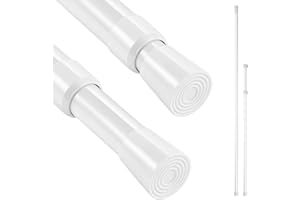 Youyijia Curtain Poles, Extendable Curtain Poles, 103-190cm Net Curtain Rod, Shower Curtain Pole, Extendable No Drill Adjustable Tension Rod Telescopic Voile Tension Pole Shower Rail Curtain Pole