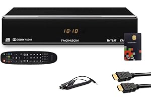 HDME Thomson - Receptor de TV Satélite HD + Tarjeta TNTSAT V6 + Cable HDMI + Cable 12V
