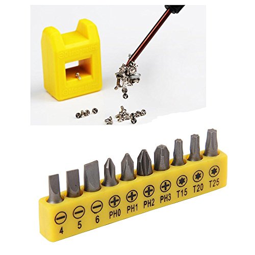 iRoundy Flexible Verlängerung Schraubendreher Bohrer Bits für Bohrmaschine+Schraubendreher Magnetizer Demagnetizer + Schraubendreher Set - 4